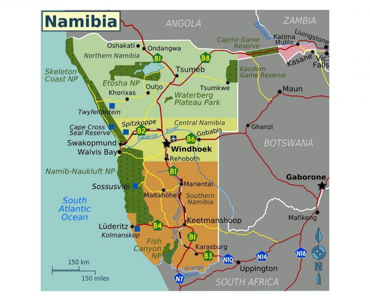 Térkép északi Namíbia 