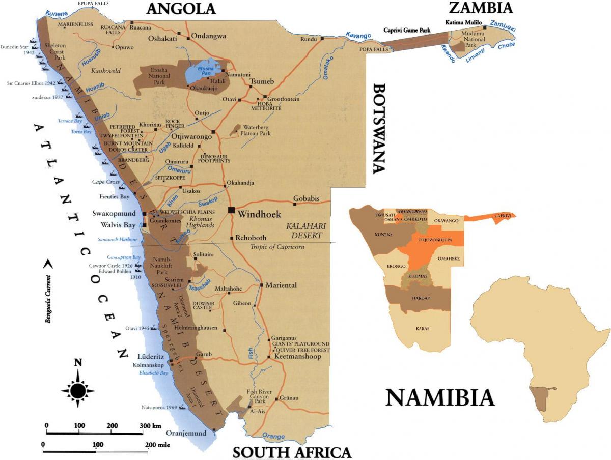 Térkép skillsmap Namíbia