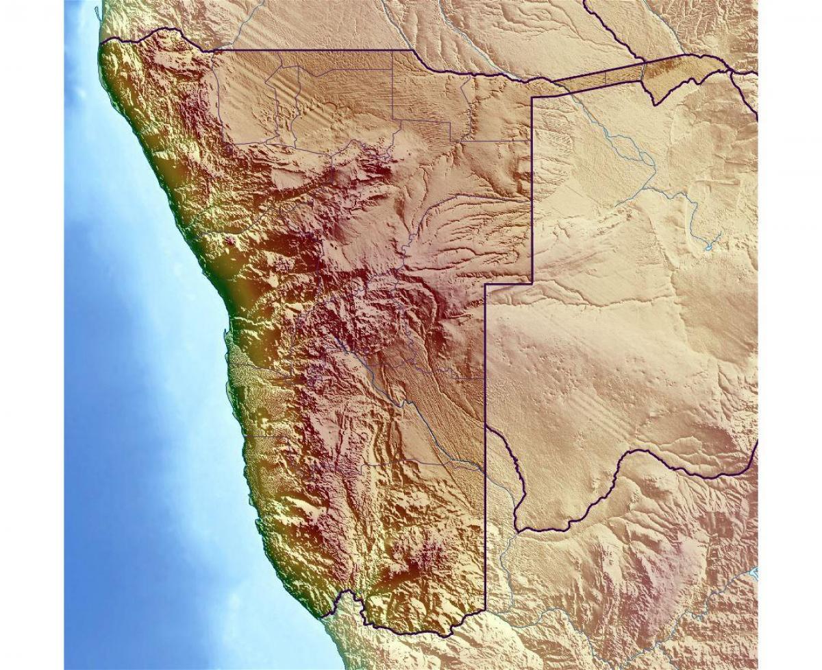 Térkép Namíbia topográfiai