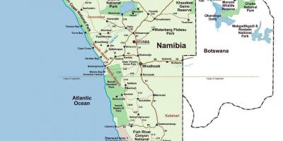 A térkép Namíbia